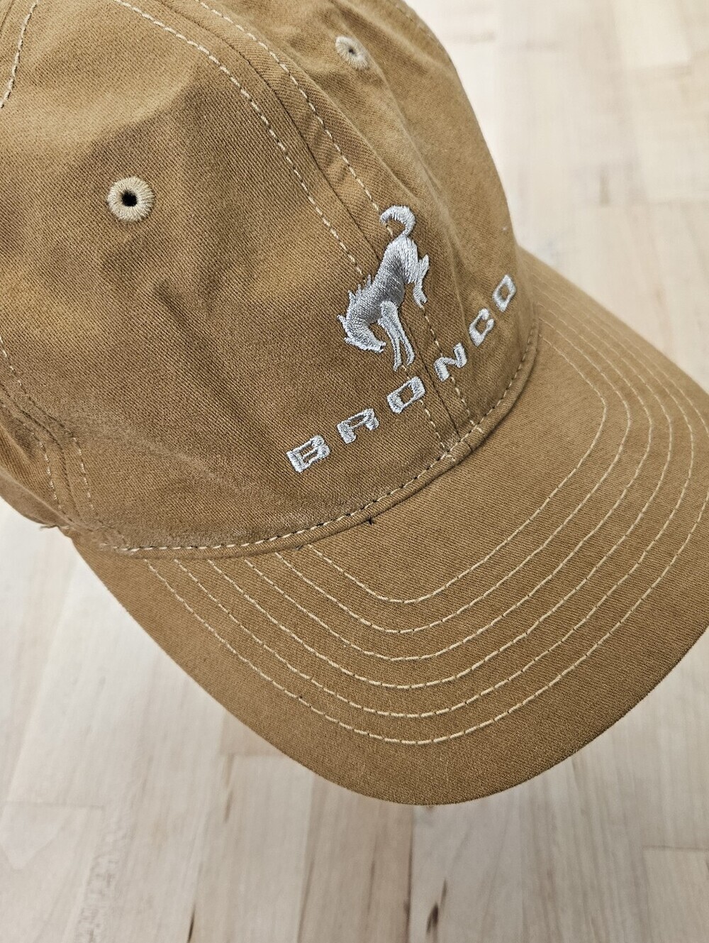Ford Bronco Pony Logo Officially Licensed Trucker Hat Cap Brown Tan